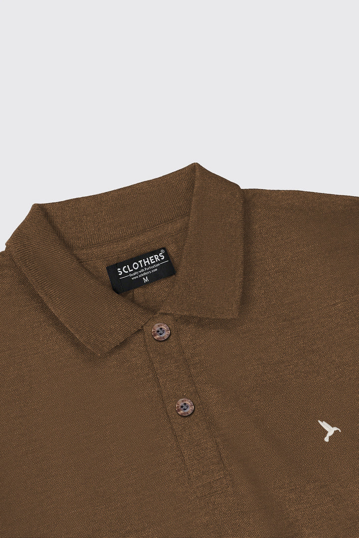 Brown Melange Pique Polo Shirt - S25 - MP0450R