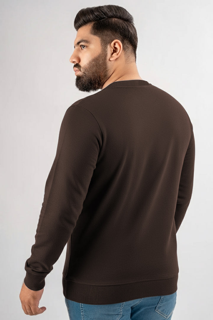 Brown Basic Sweatshirt (Plus Size) - W25 - MSW098P