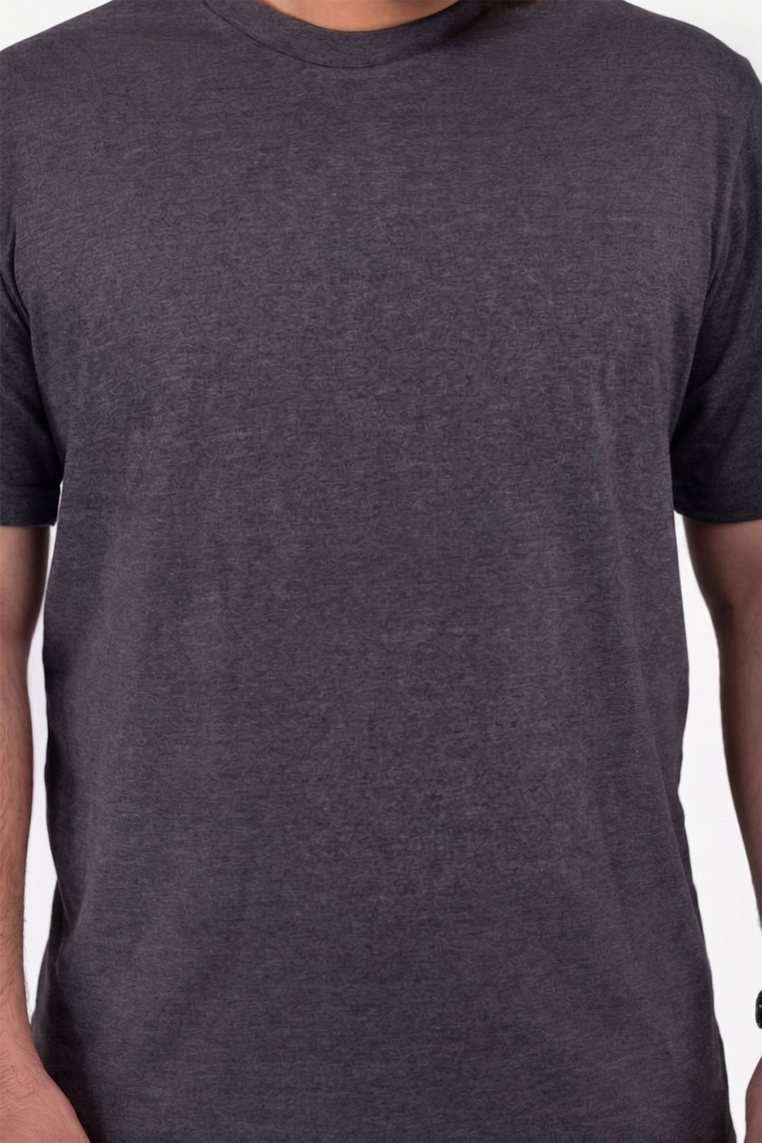 Charcoal Crew Neck Jersey T-Shirt - (Plus size) - S26 - MT0530P