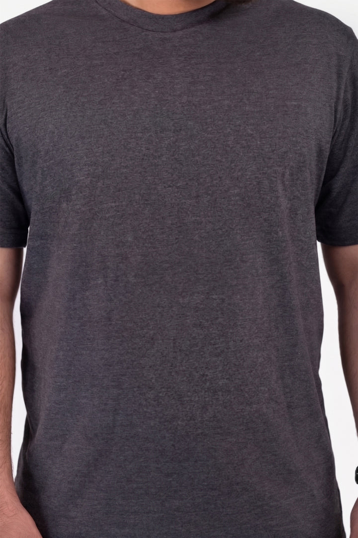 Charcoal Crew Neck Jersey T-Shirt - (Plus size) - S26 - MT0530P