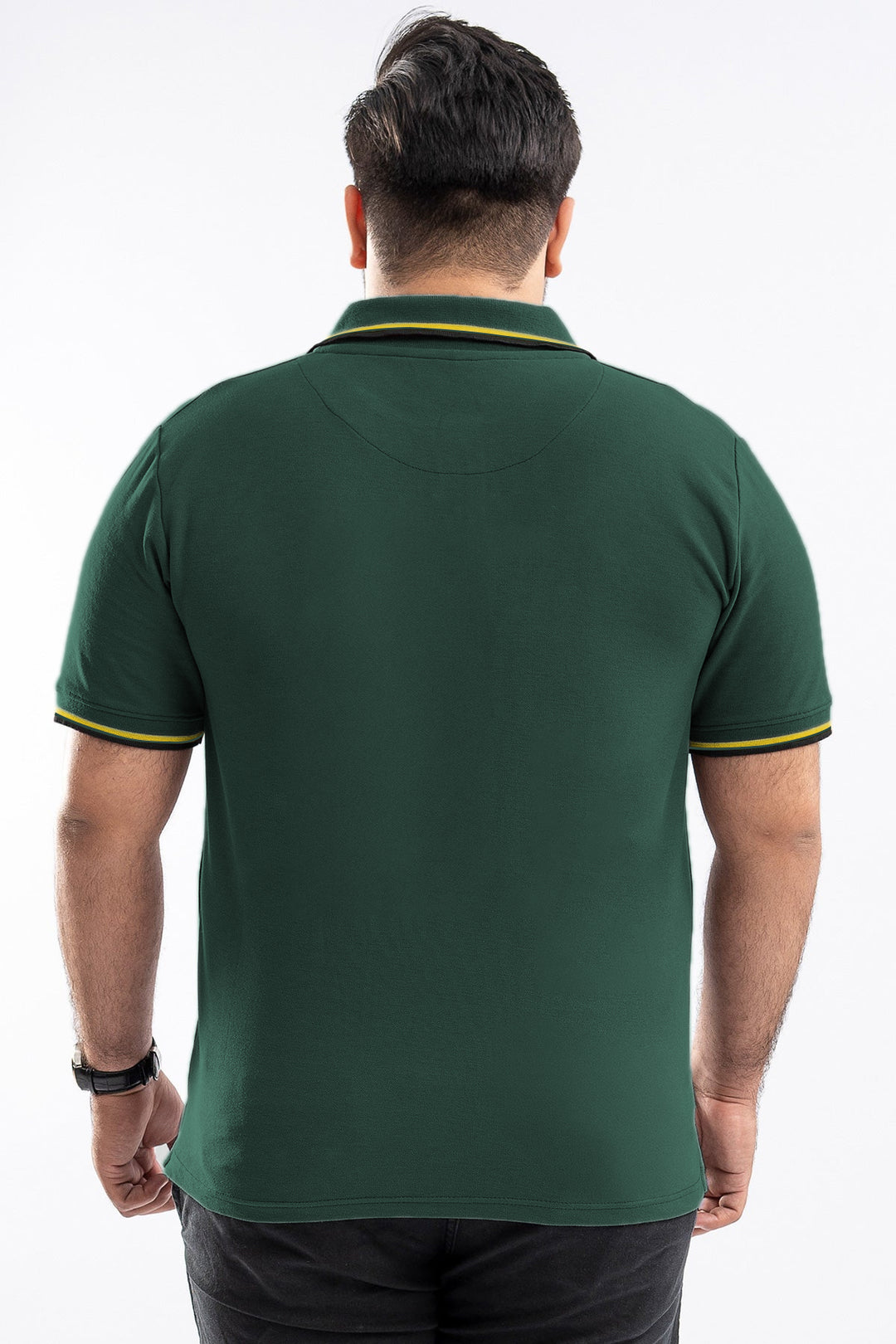 Emerald Green Tipped Collar Polo (Plus size) - S25 - MP0445P