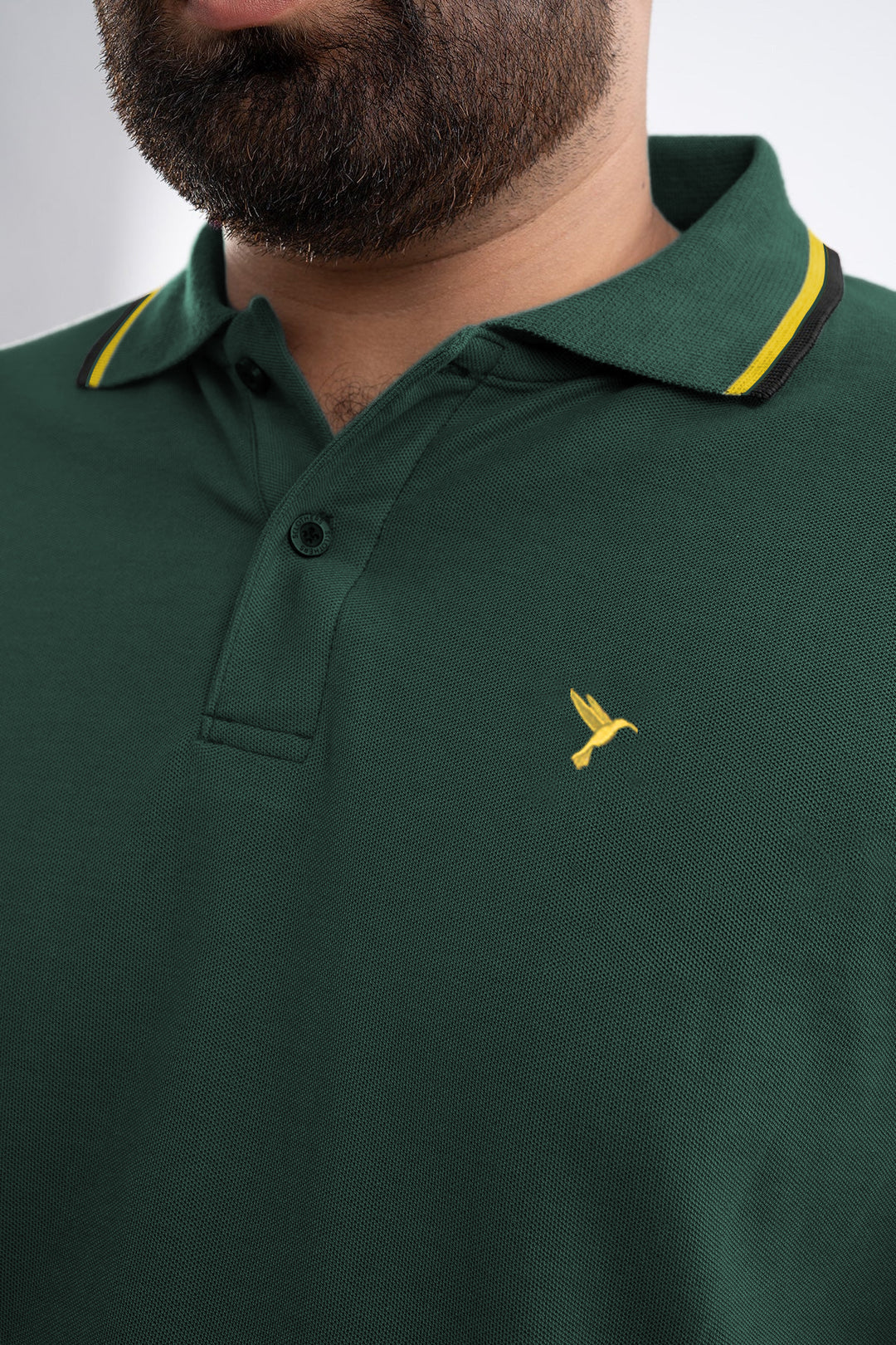 Emerald Green Tipped Collar Polo (Plus size) - S25 - MP0445P