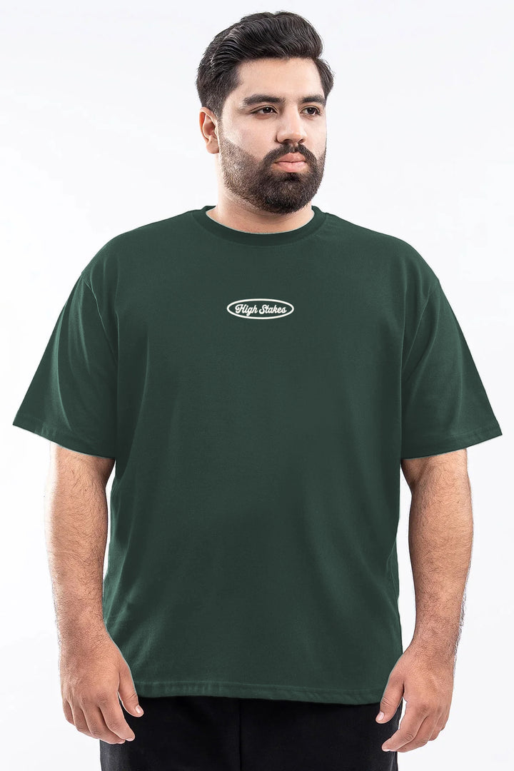 Zero Limits Oversized Graphic T-Shirt – Bottle Green (Plus Size) - S26 - MT0506P