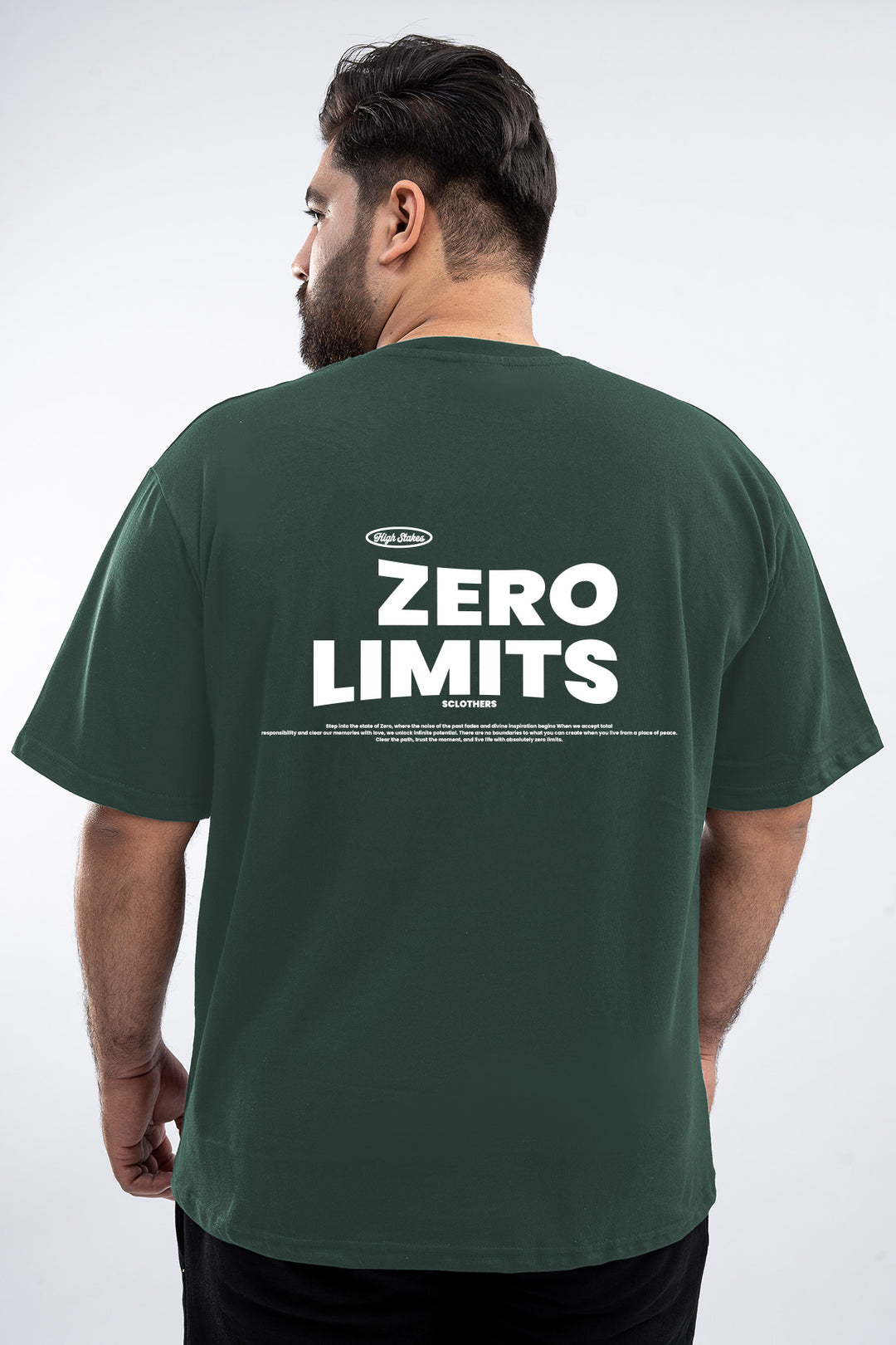 Zero Limits Oversized Graphic T-Shirt – Bottle Green (Plus Size) - S26 - MT0506P