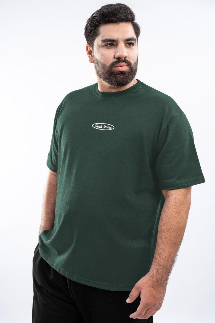 Zero Limits Oversized Graphic T-Shirt – Bottle Green (Plus Size) - S26 - MT0506P