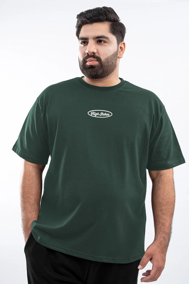 Zero Limits Oversized Graphic T-Shirt – Bottle Green (Plus Size) - S26 - MT0506P