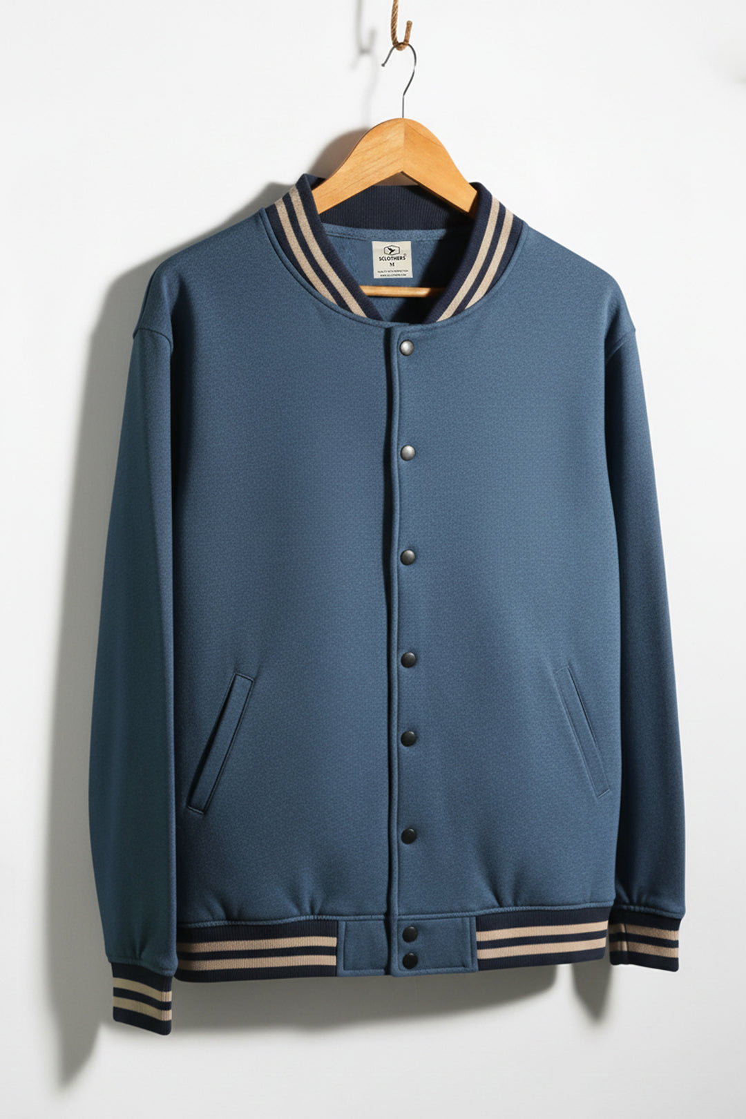 Blue Melange Varsity Jacket (Plus Size) - S24 - MJ0024P