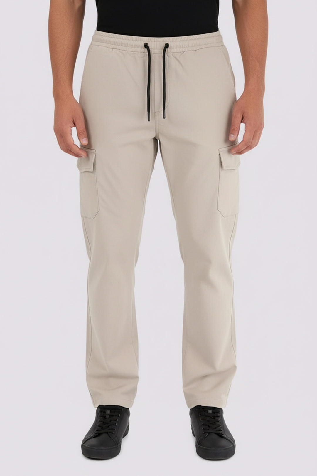 Taupe Chino Pants with Drawstring Closure and Pockets - S24 - MC0022R