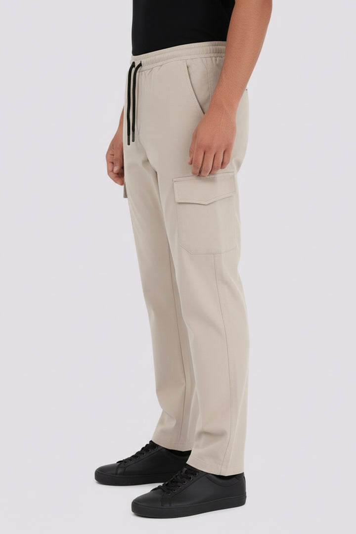 Taupe Chino Pants with Drawstring Closure and Pockets - S24 - MC0022R