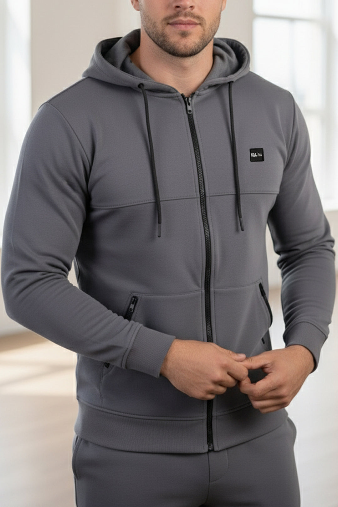 Grey New Sclothers Zipper Hoodie - W23 - MH0061R
