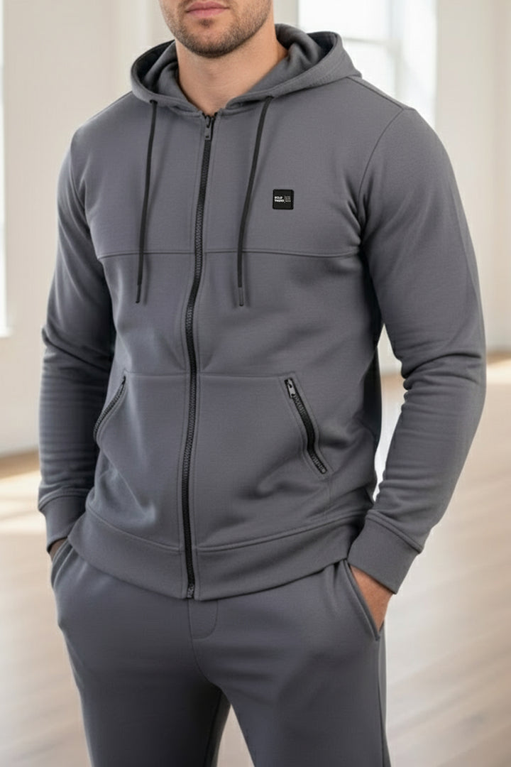 Grey New Sclothers Zipper Hoodie - W23 - MH0061R