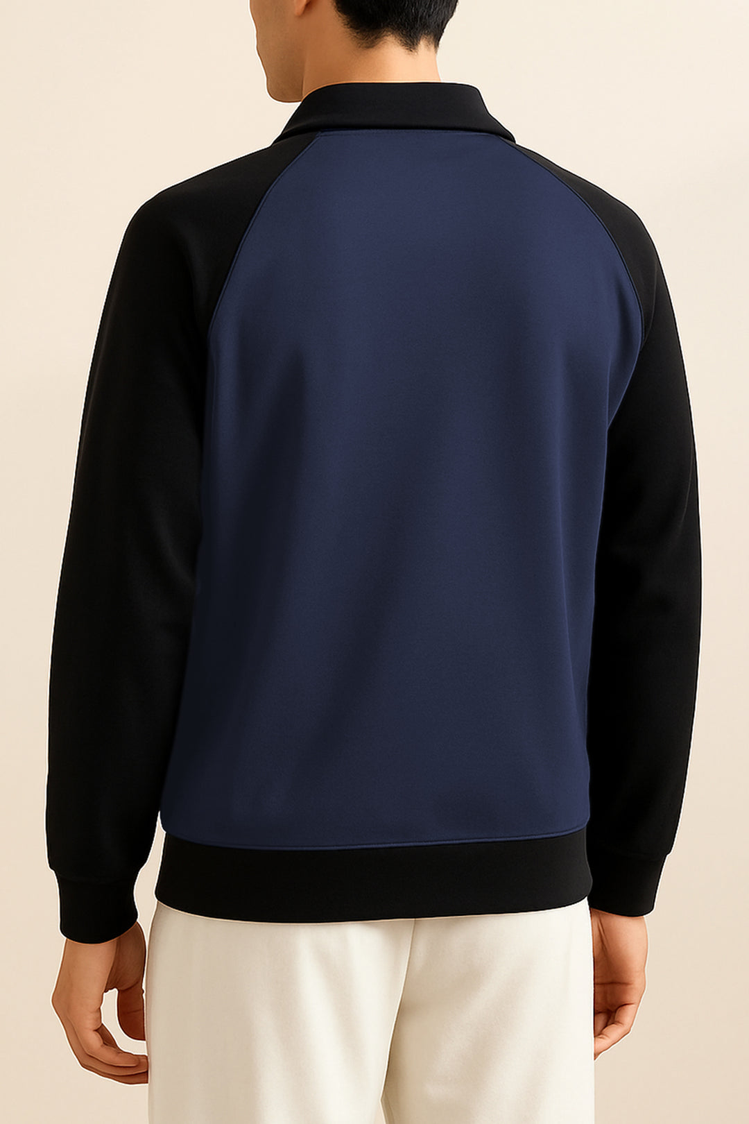 Blue & Black Raglan Zipper Jacket - S24 - MJ0023R