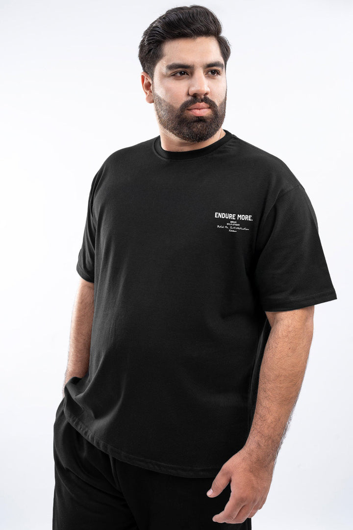 Endure More Oversized Graphic T-Shirt – Black (Plus Size) - S26 - MT0511P