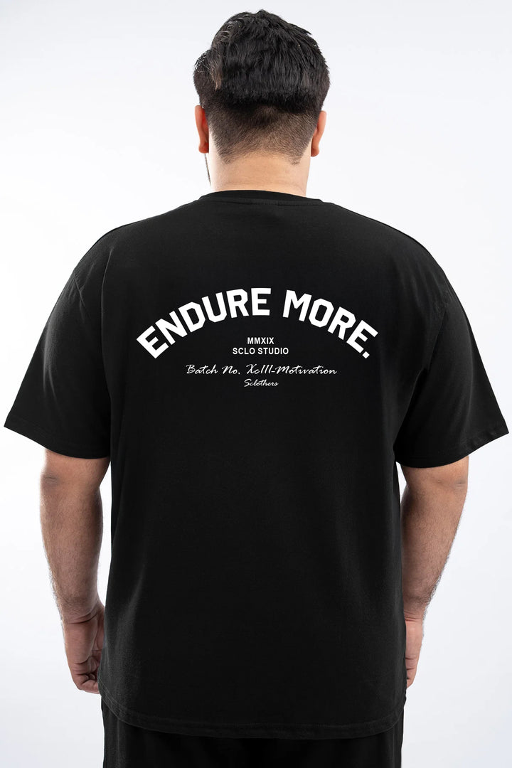 Endure More Oversized Graphic T-Shirt – Black (Plus Size) - S26 - MT0511P