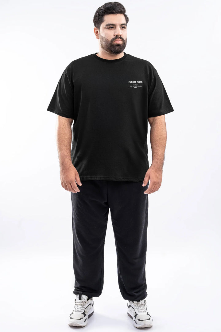 Endure More Oversized Graphic T-Shirt – Black (Plus Size) - S26 - MT0511P