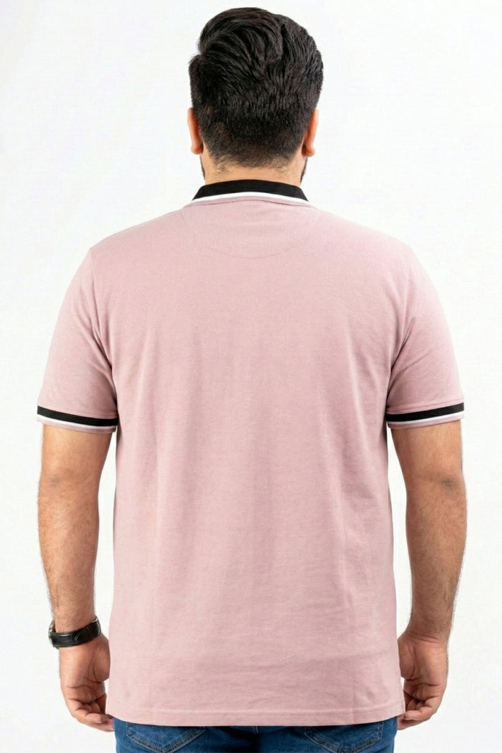 Ash Rose Jacquard Collar Polo Shirt (Plus Size) - S26 - MP0564P