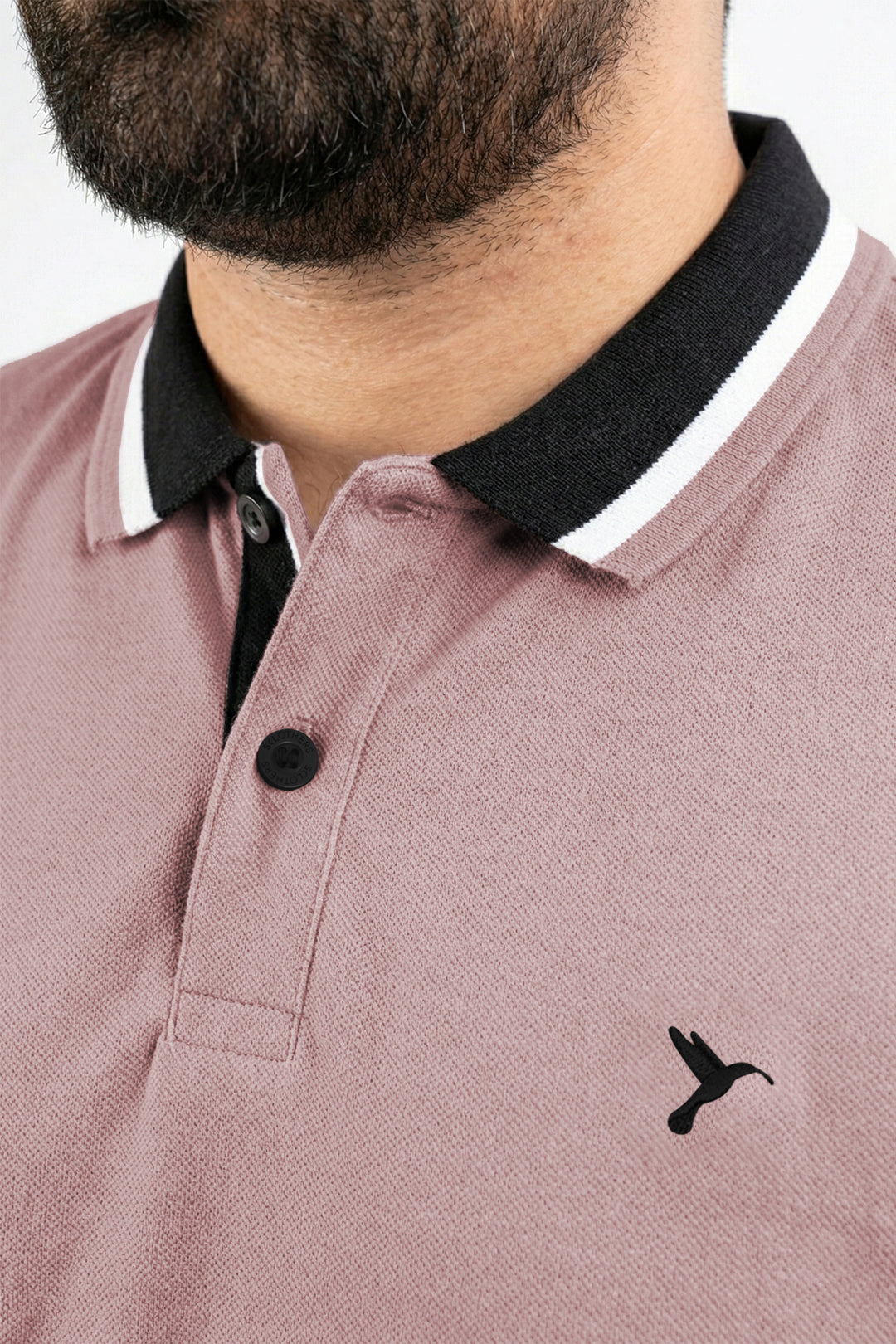 Ash Rose Jacquard Collar Polo Shirt (Plus Size) - S26 - MP0564P