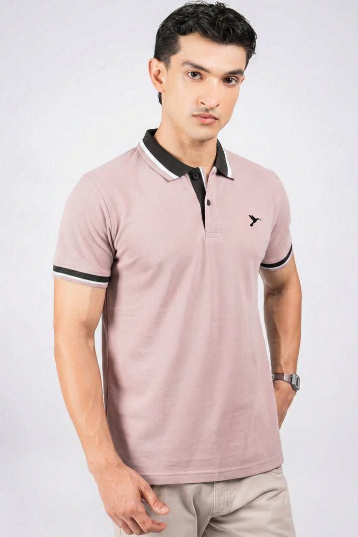 Ash Rose Jacquard Collar Polo Shirt - S26 - MP0564R