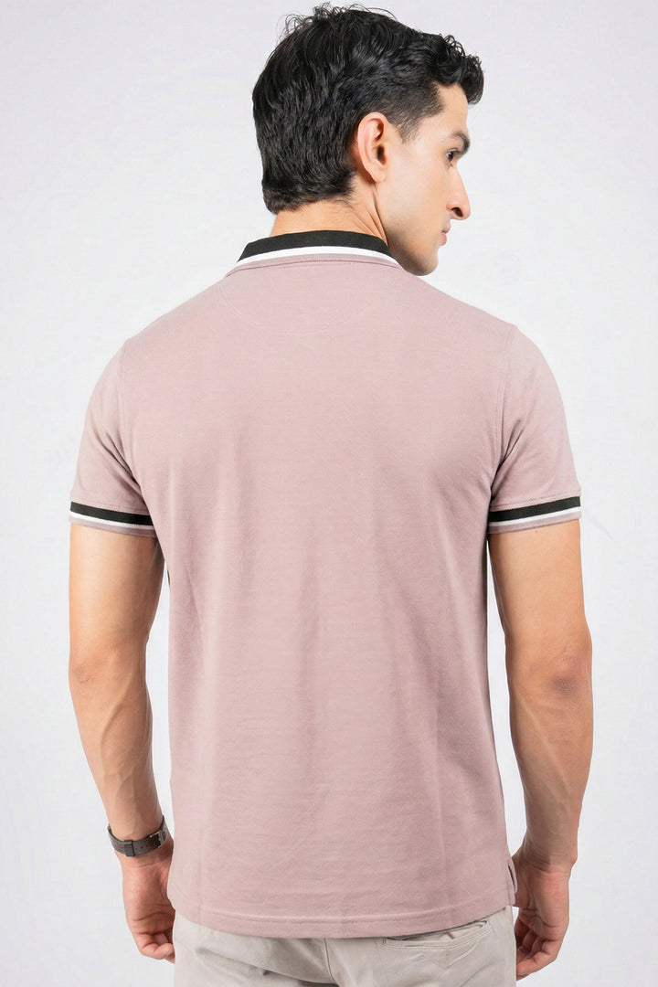 Ash Rose Jacquard Collar Polo Shirt - S26 - MP0564R