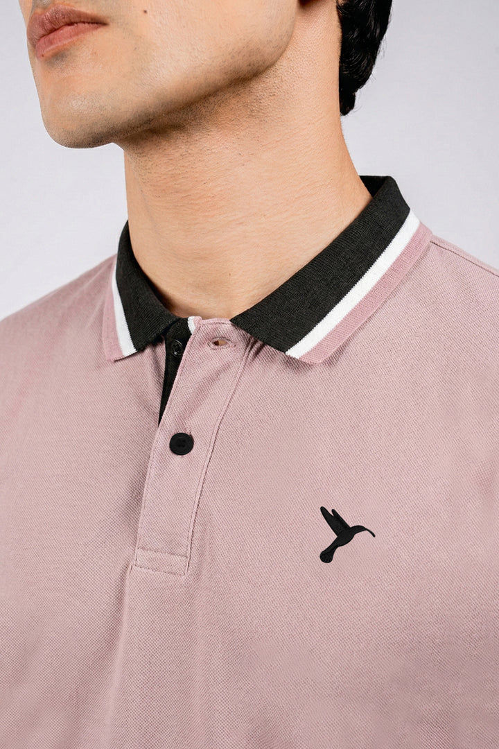 Ash Rose Jacquard Collar Polo Shirt - S26 - MP0564R