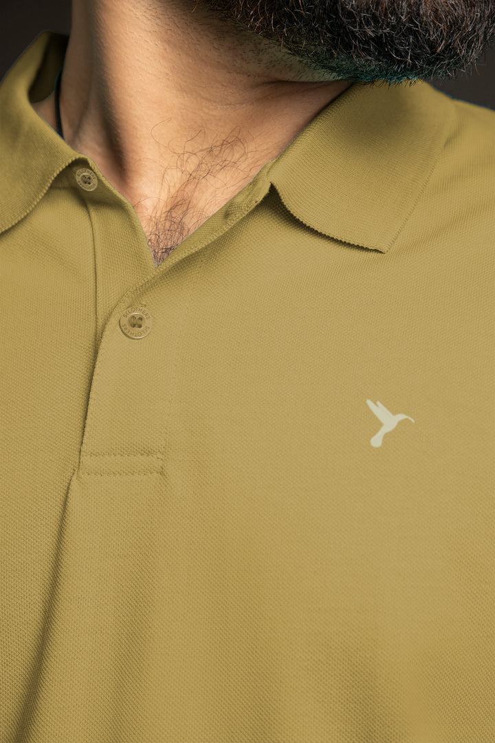 Sage Green Basic Embroidered Pique Polo (Plus Size) - S26 - MP0566P