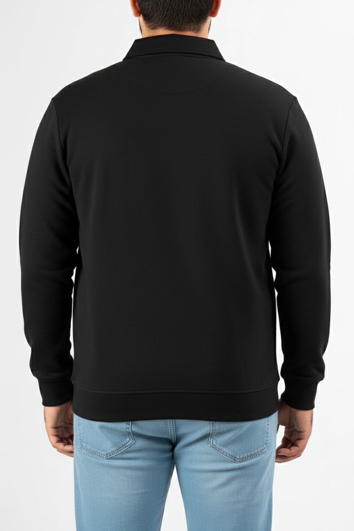 Black Terry Quarter Zip Sweatshirt - W25 - MSW103R