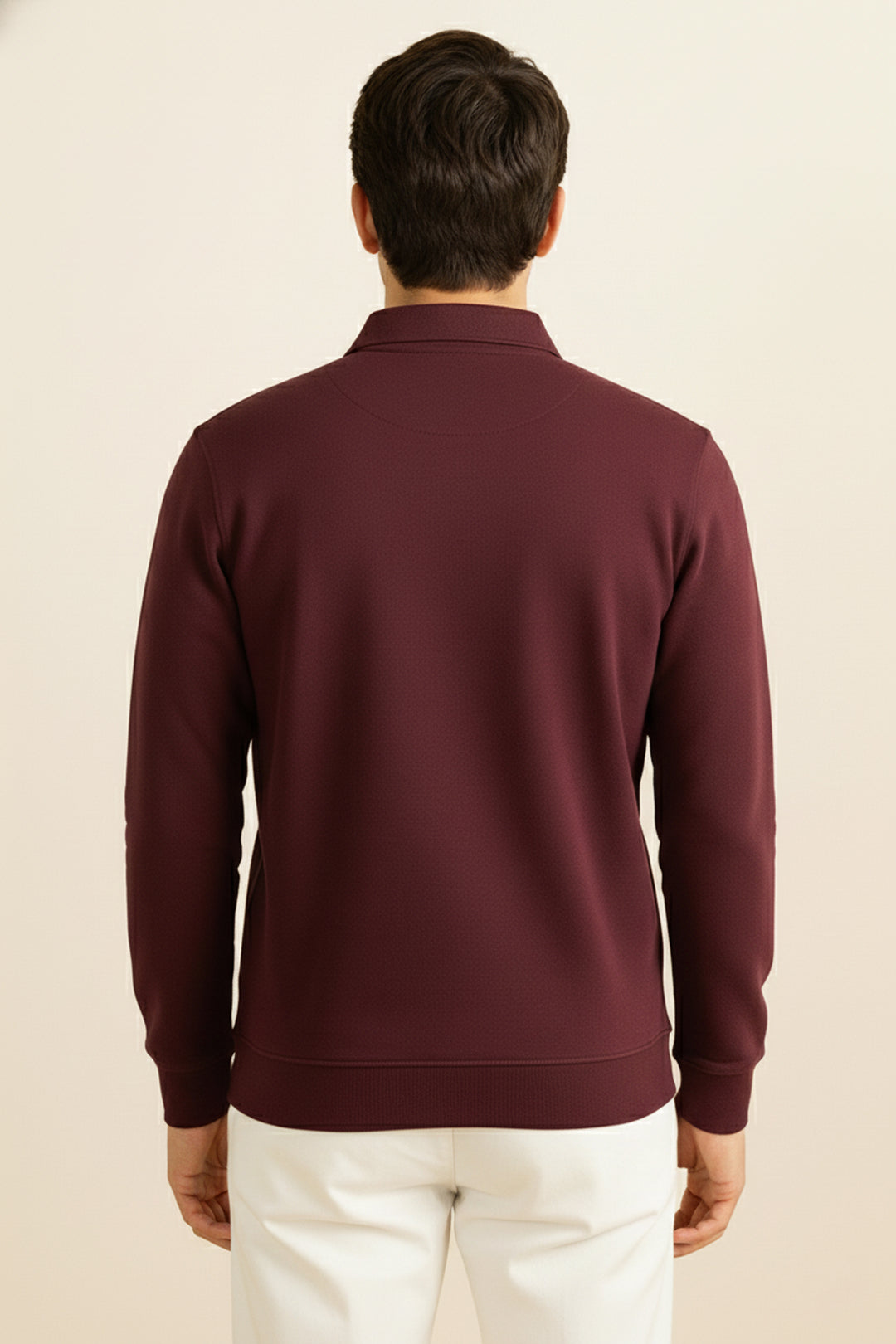 Burgundy Quarter Zip Sweatshirt - S24 - MSW097R