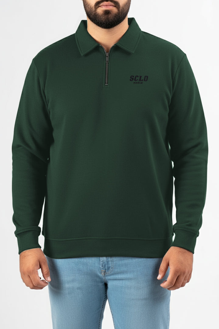 Caribbean Green Quarter Zip Sweatshirt - W25 - MSW104R