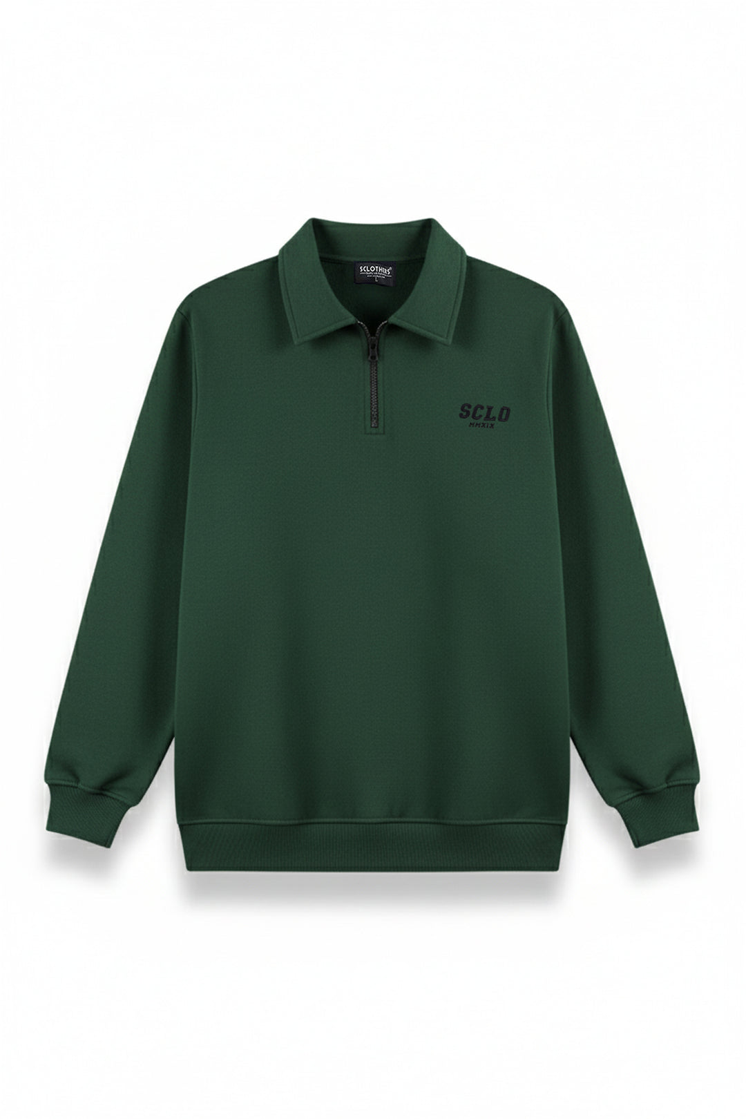 Caribbean Green Quarter Zip Sweatshirt - W25 - MSW104R