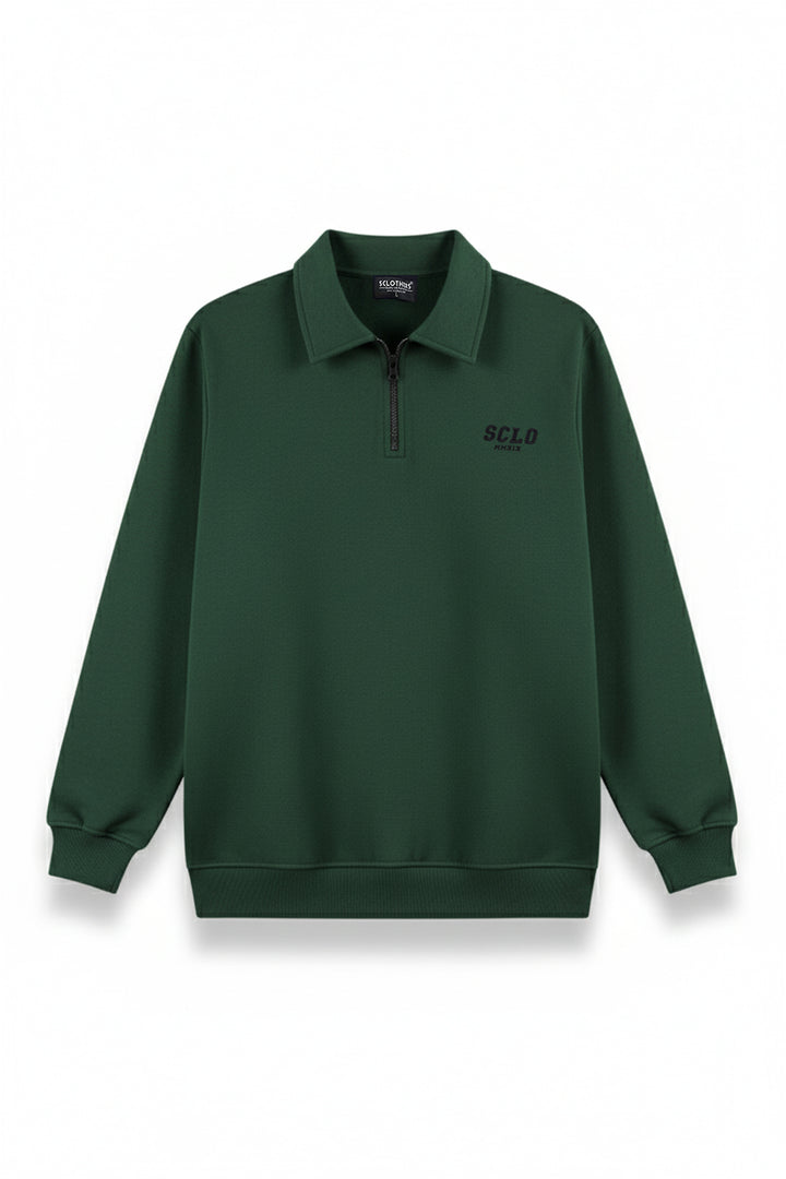 Caribbean Green Quarter Zip Sweatshirt - W25 - MSW104R