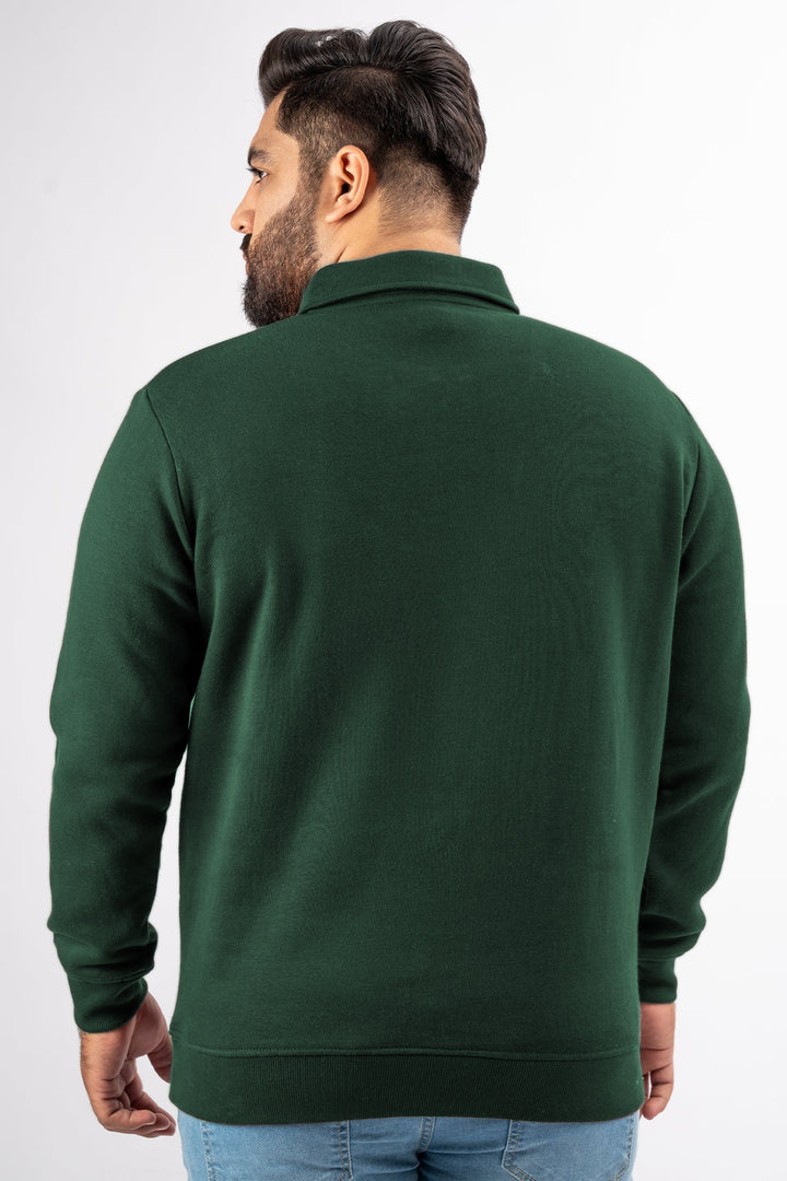 Caribbean Green Quarter Zip Sweatshirt (Plus Size) - W25 - MSW104P