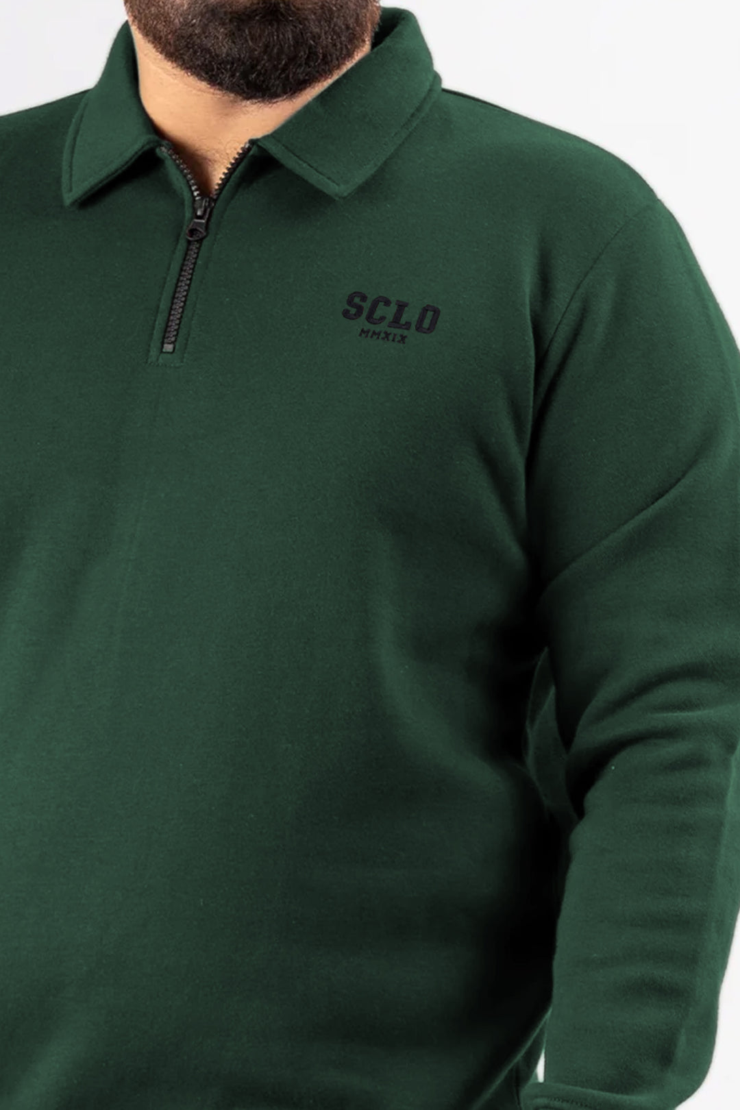 Caribbean Green Quarter Zip Sweatshirt (Plus Size) - W25 - MSW104P