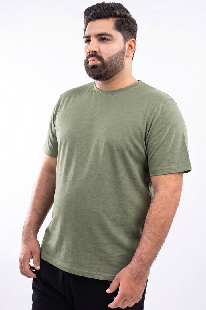 Basic Green Melange T-Shirt (Plus size) - S24 - MT0354P