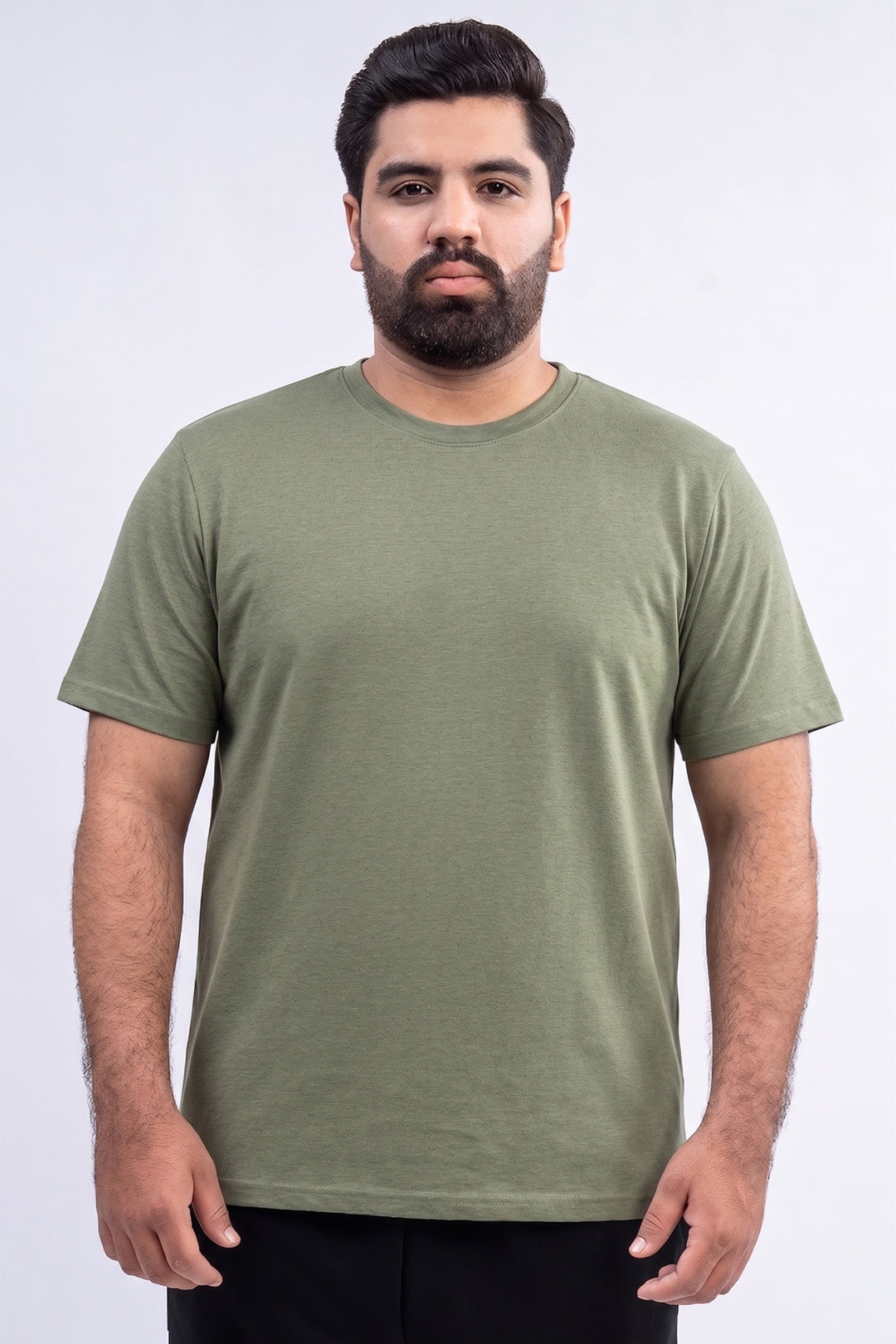 Basic Green Melange T-Shirt (Plus size) - S24 - MT0354P