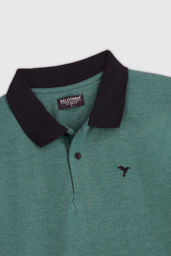 Teal Melange Pique Polo Shirt - S25 - MP0276R