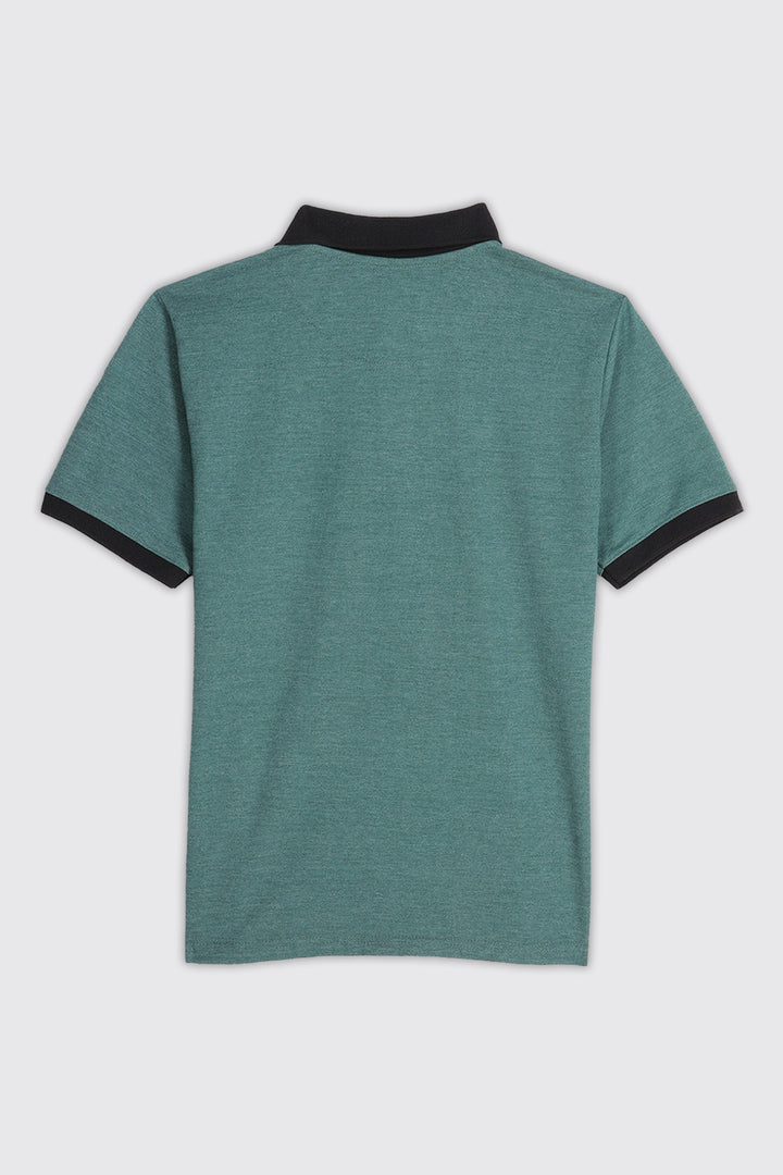 Teal Melange Pique Polo Shirt - S25 - MP0276R