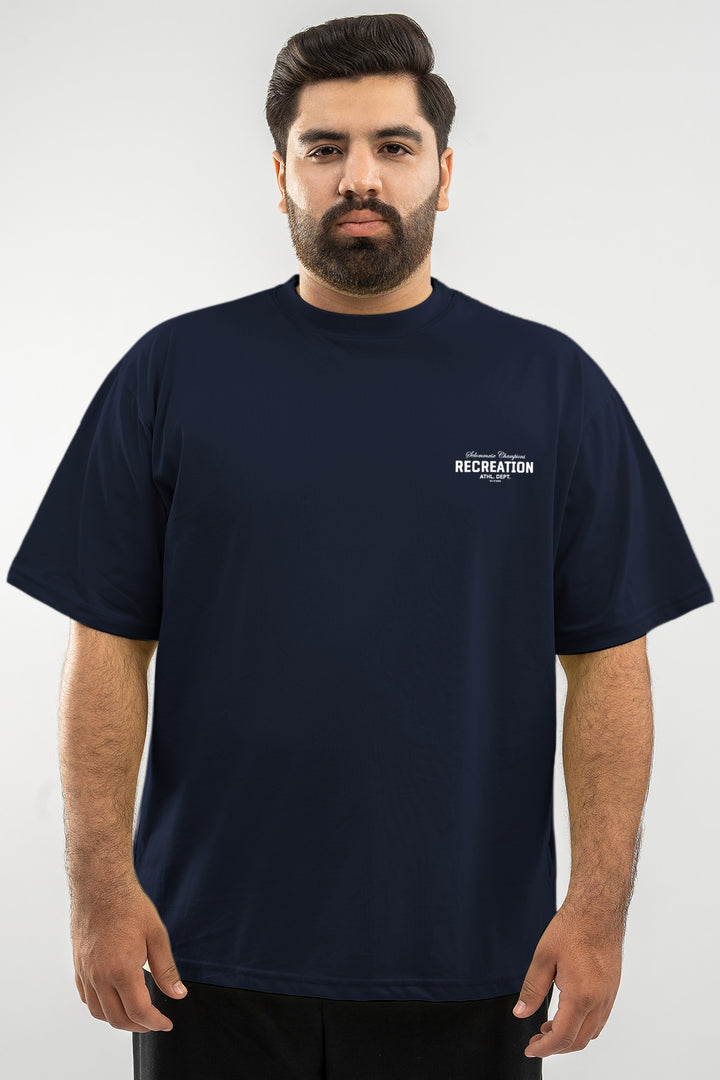 SCLO MMXIX Champions Oversized Graphic T-Shirt – Navy Blue (Plus Size) - S26 - MT0507P