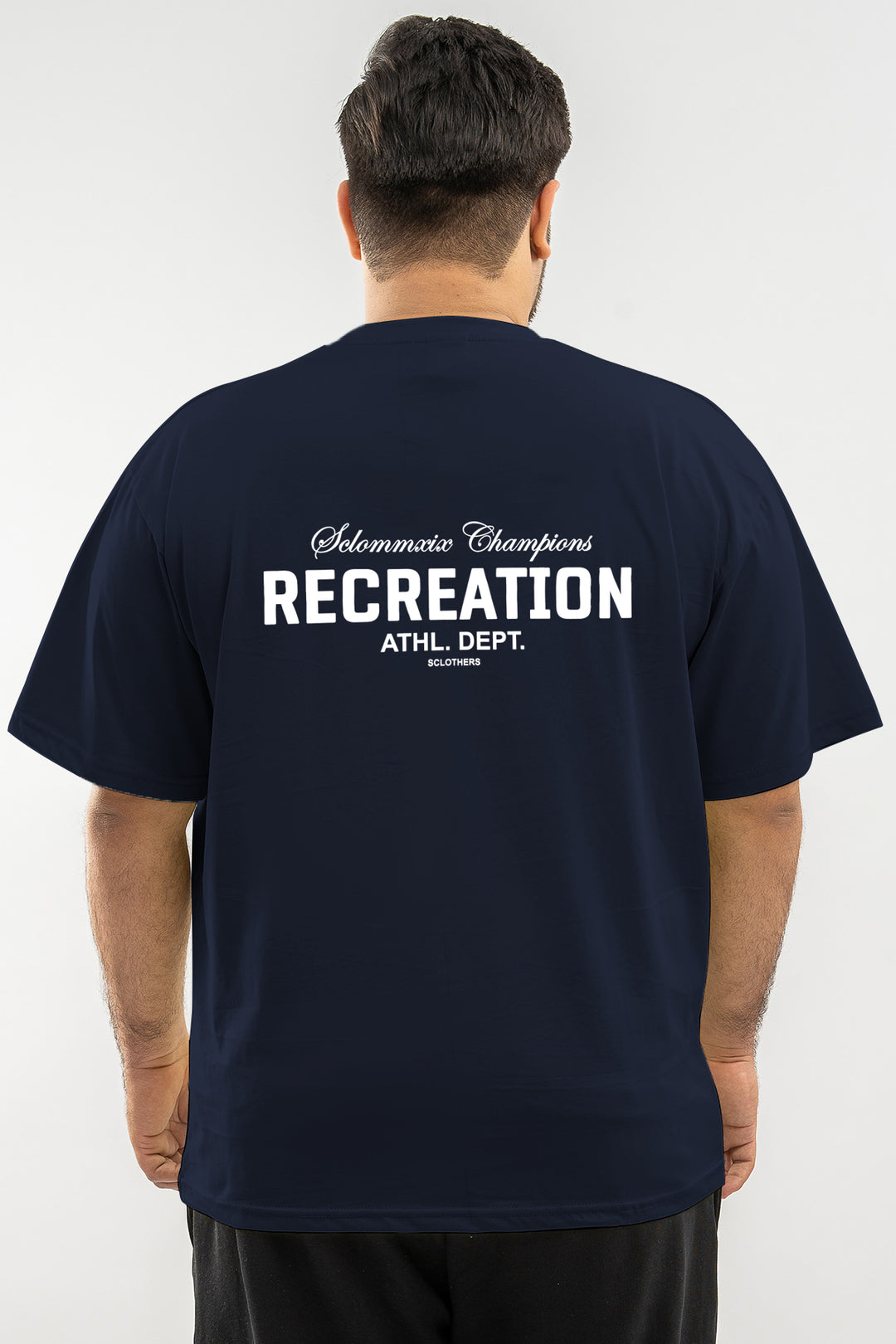 SCLO MMXIX Champions Oversized Graphic T-Shirt – Navy Blue (Plus Size) - S26 - MT0507P