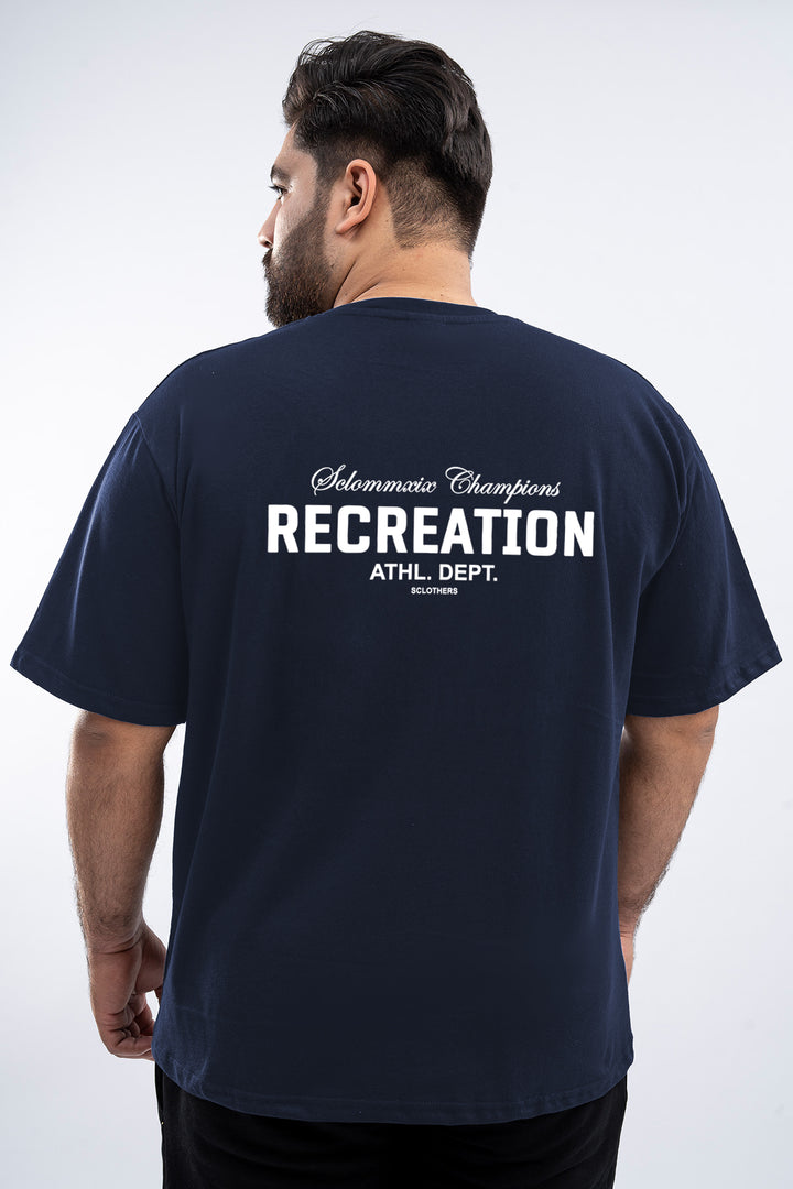 SCLO MMXIX Champions Oversized Graphic T-Shirt – Navy Blue (Plus Size) - S26 - MT0507P