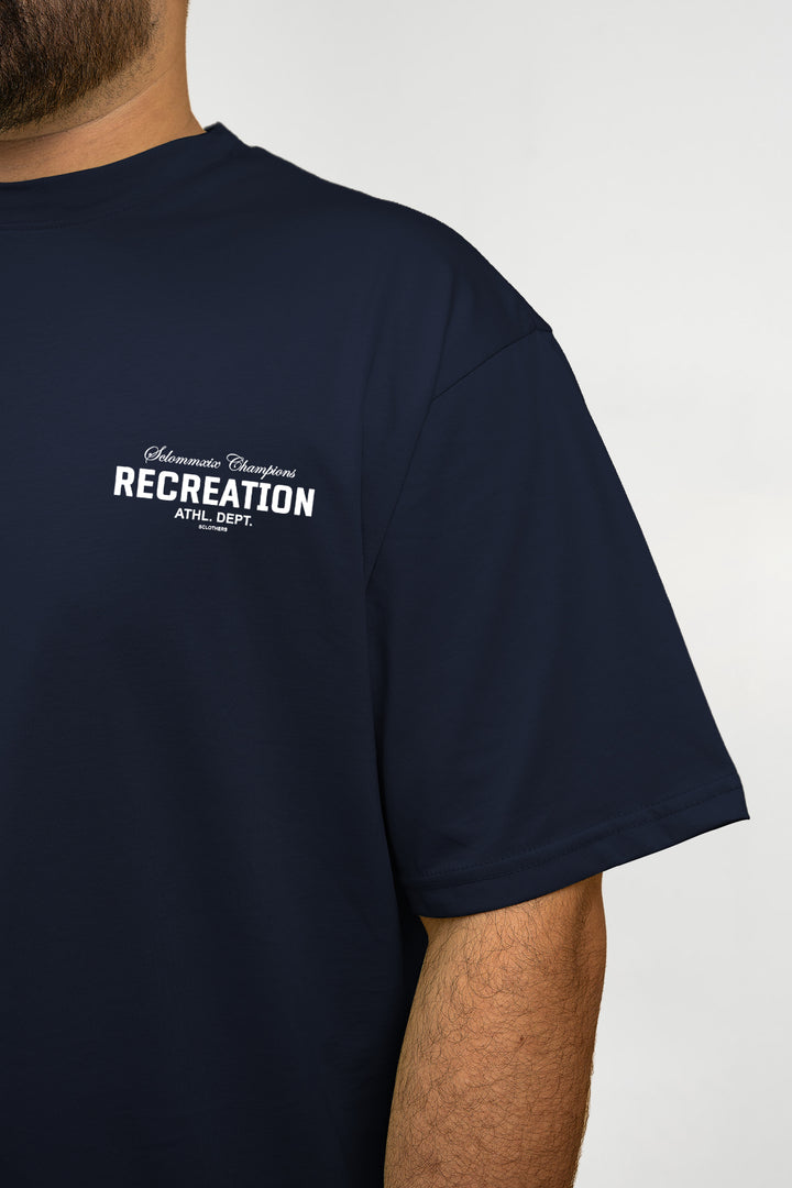 SCLO MMXIX Champions Oversized Graphic T-Shirt – Navy Blue (Plus Size) - S26 - MT0507P