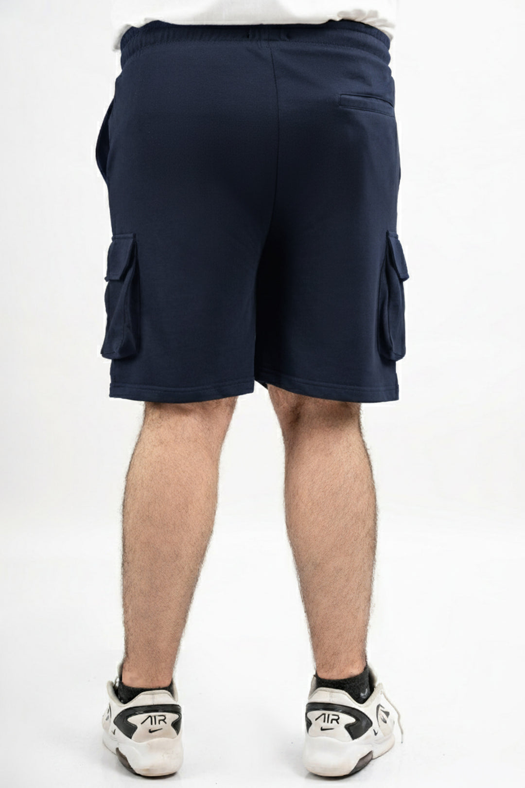 Premium French Terry Cargo Shorts - Navy (Plus Size) - S25 - MSH046P