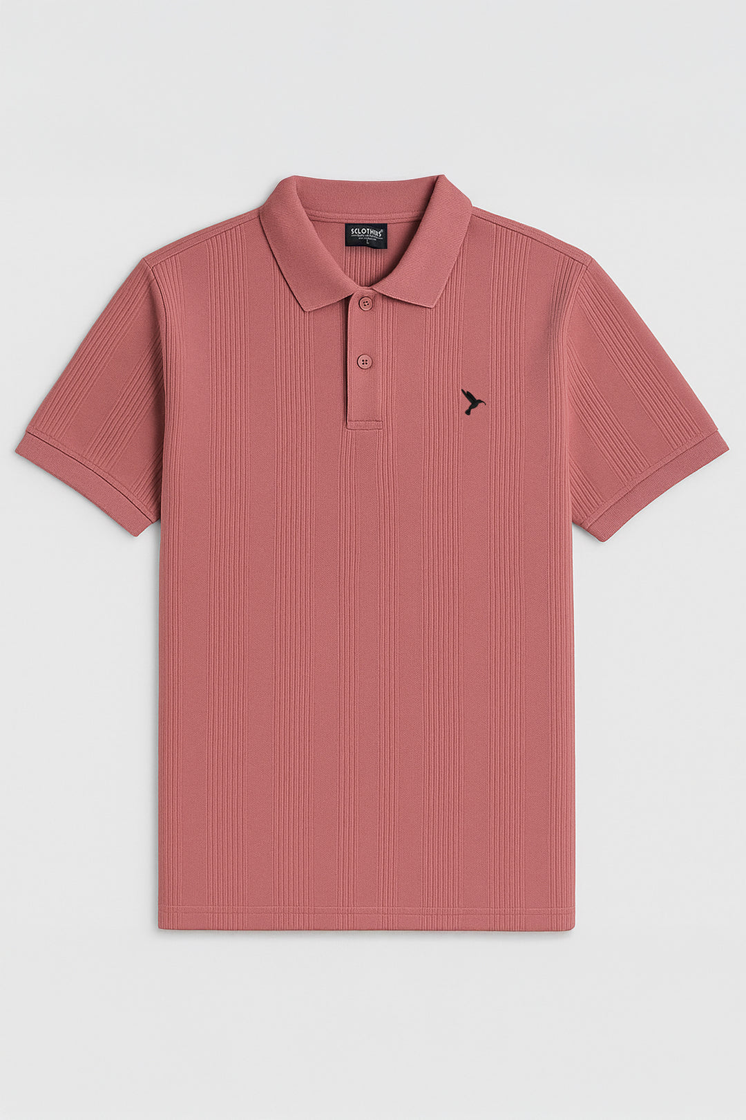 Textured Knitted Basic Pink Polo  (Plus size) - S25 - MP0447P