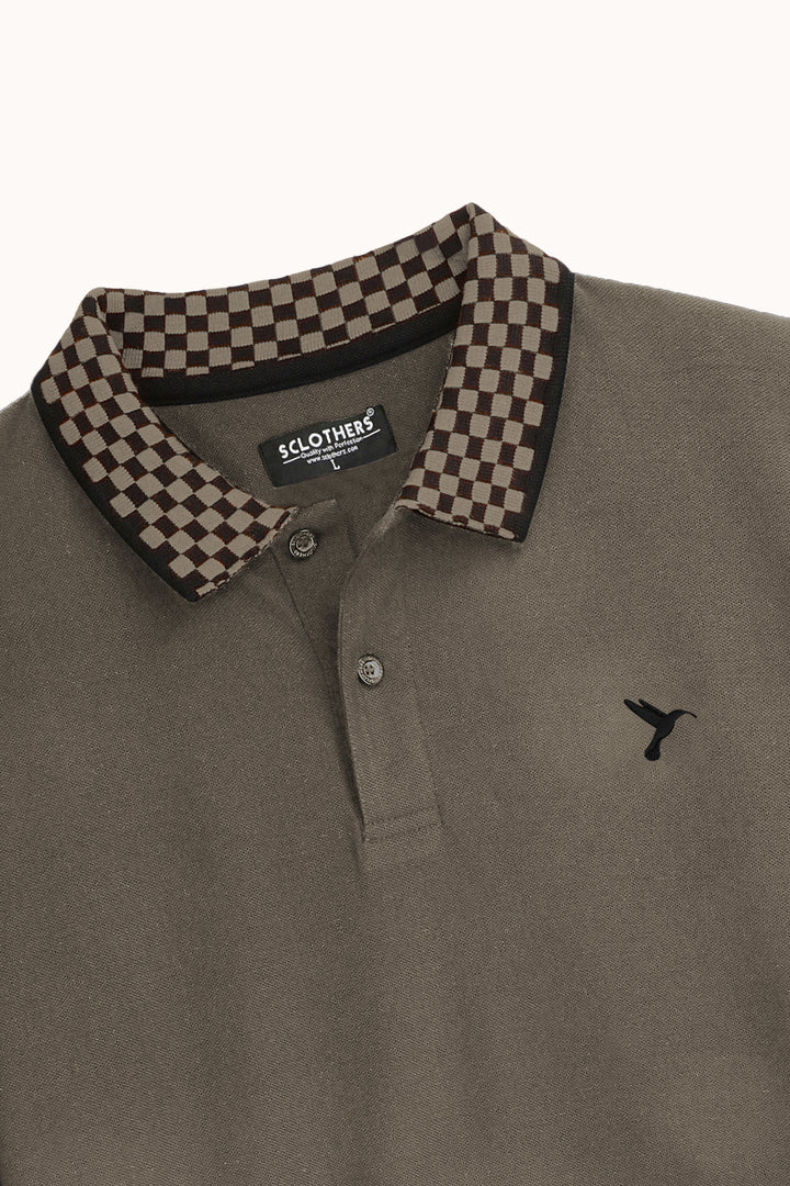 Olive & Black Jacquard Polo Shirt - S26 - MP0565
