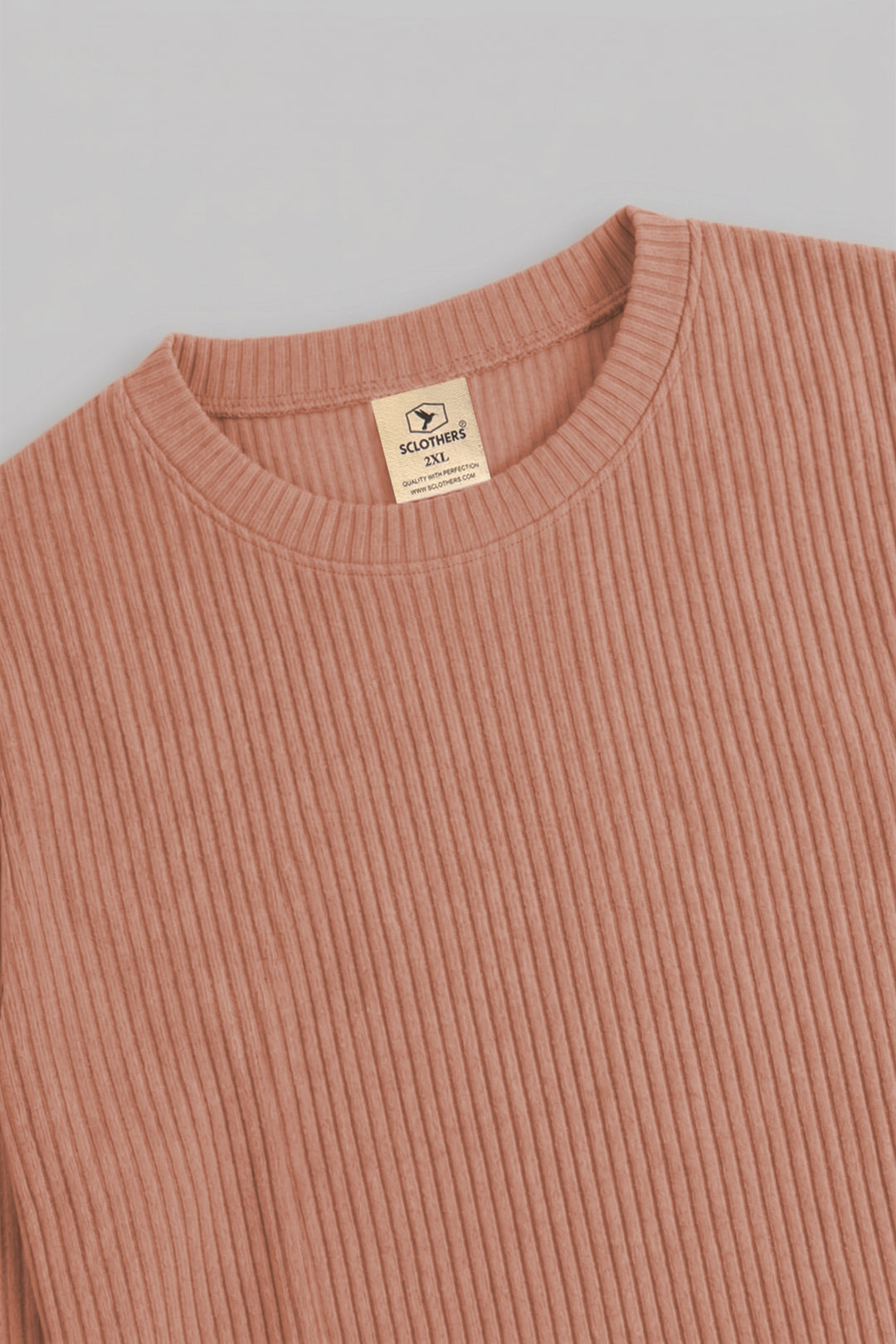 Camel Brown Knitted T-Shirt - (Plus size) - S26 -  MT0515P