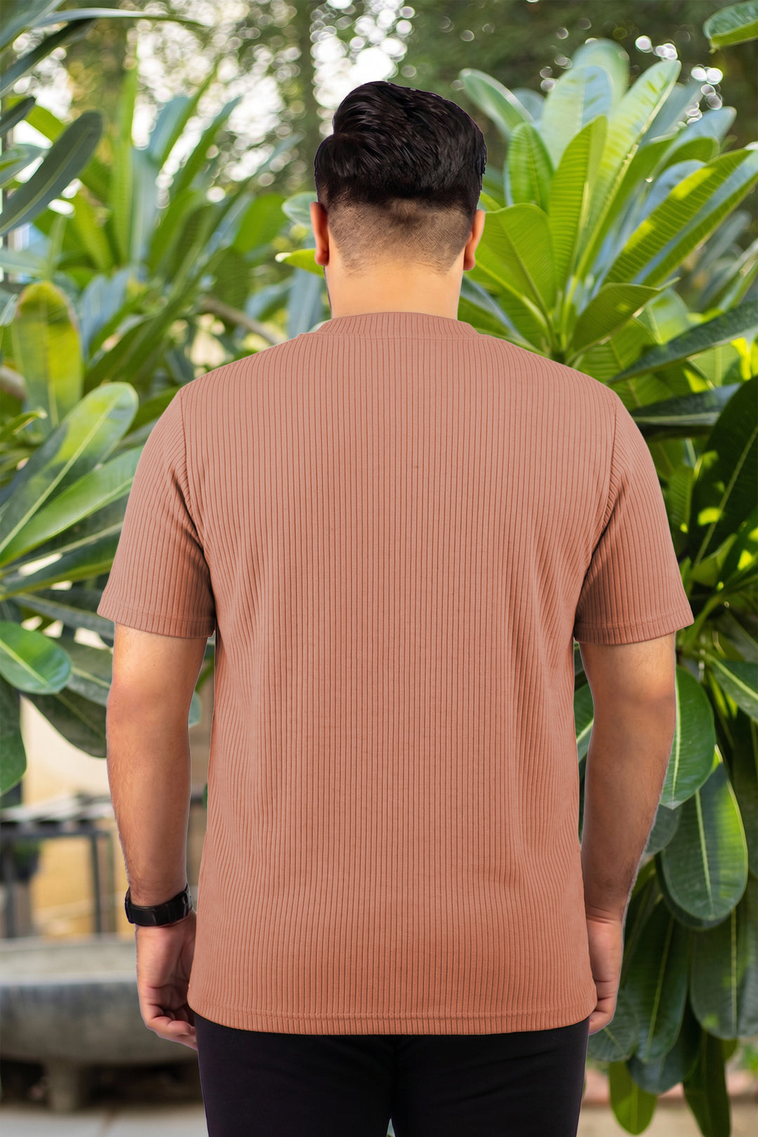 Camel Brown Knitted T-Shirt - (Plus size) - S26 -  MT0515P
