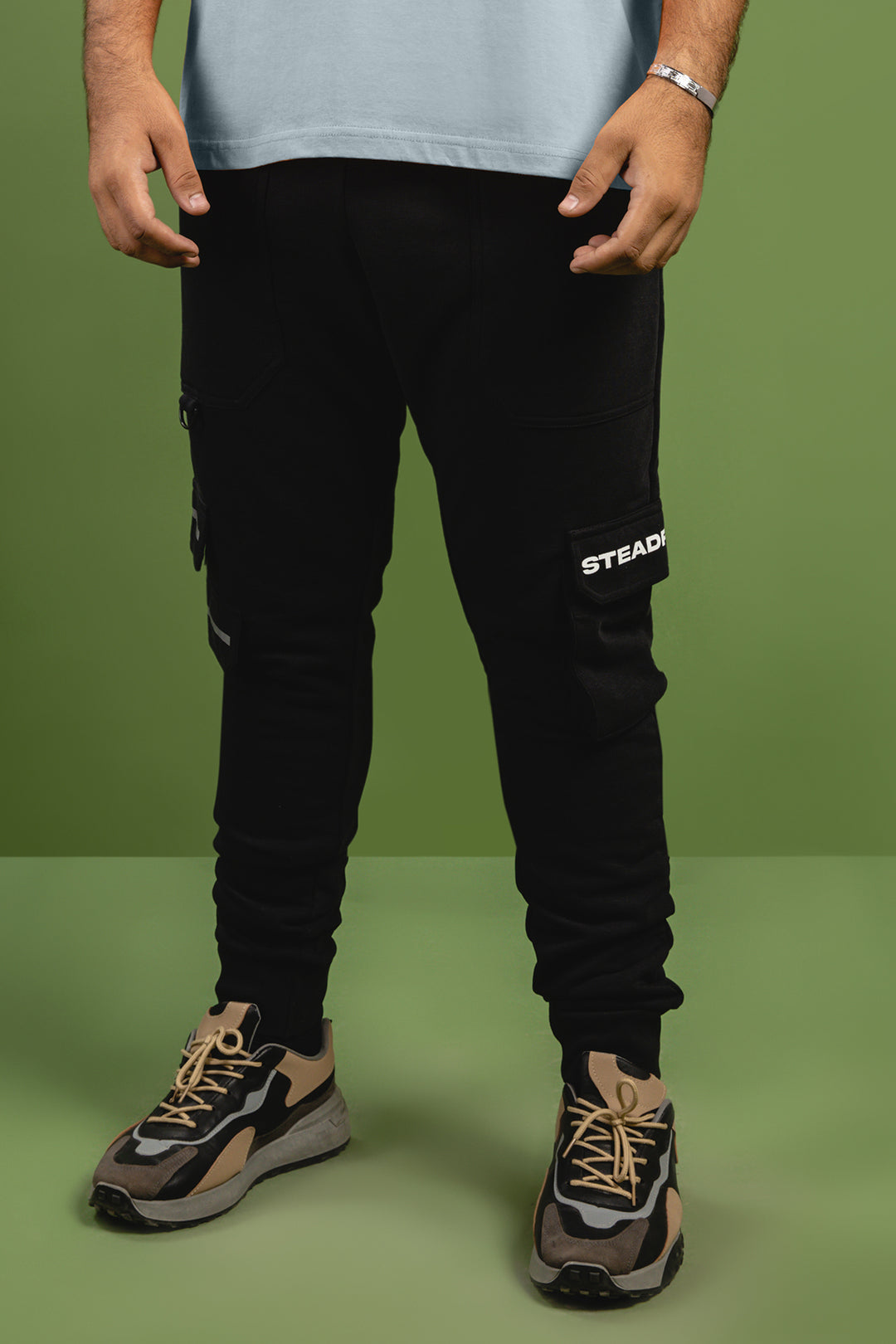 Black Cargo Jog Pants (Plus Size) - W22 - MTR081P