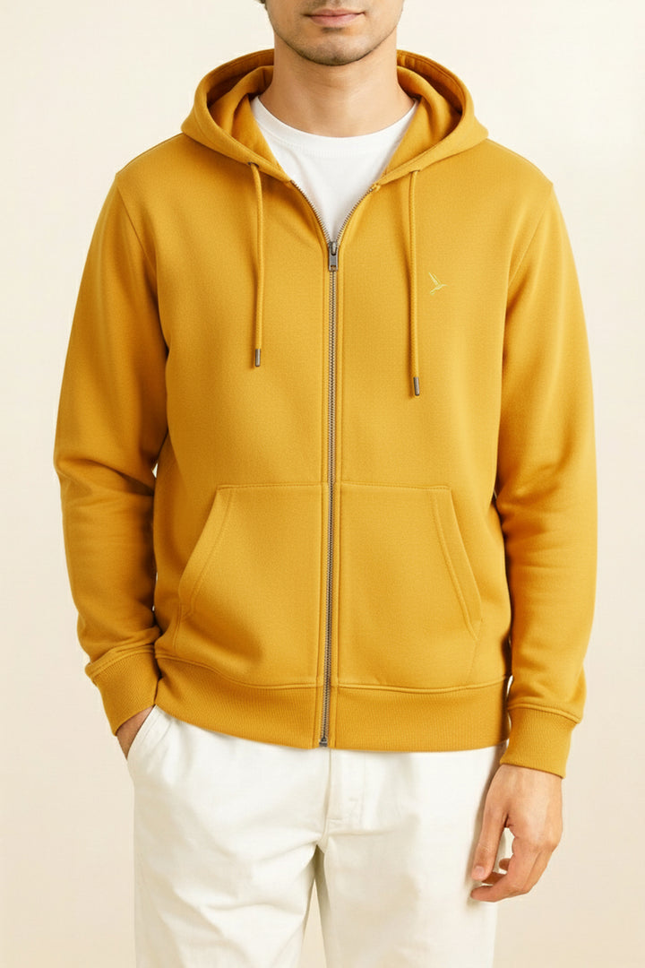 Mineral Yellow Relaxed Fit  Zip Through hoodie - S24 - UH0019R