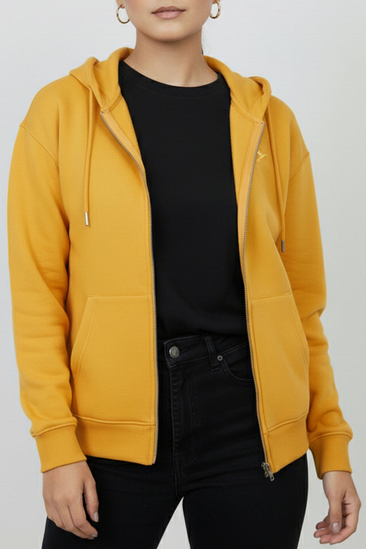 Mineral Yellow Relaxed Fit  Zip Through hoodie - S24 - WH00014