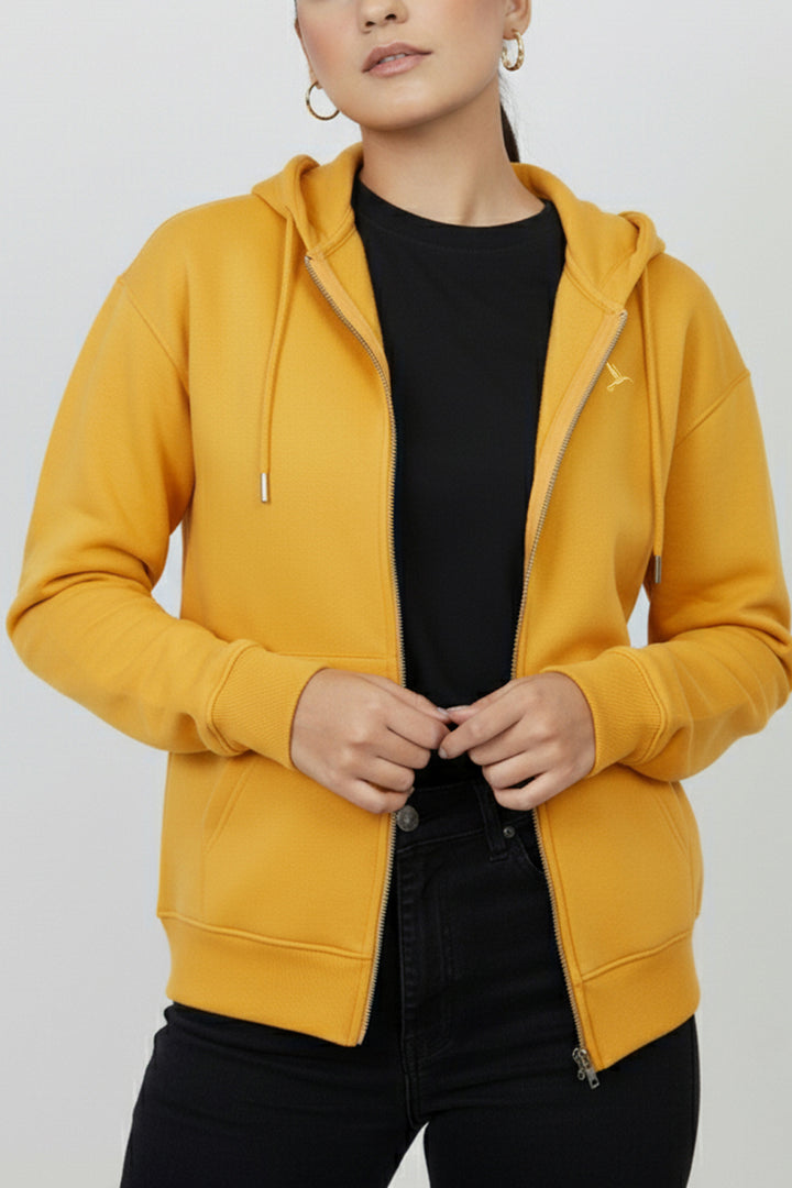Mineral Yellow Relaxed Fit  Zip Through hoodie - S24 - WH00014