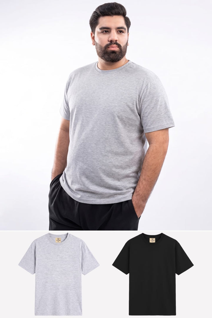 Pack of 2 Basic Crew Neck T-Shirts (Plus Size) - S25 - MT0902P